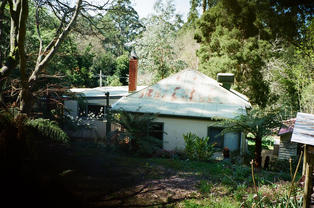Weathered corrugated iron roof on an older Australian home